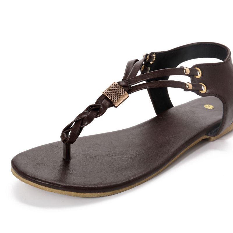 Damen Casual Soft Metal Beach Sandalen