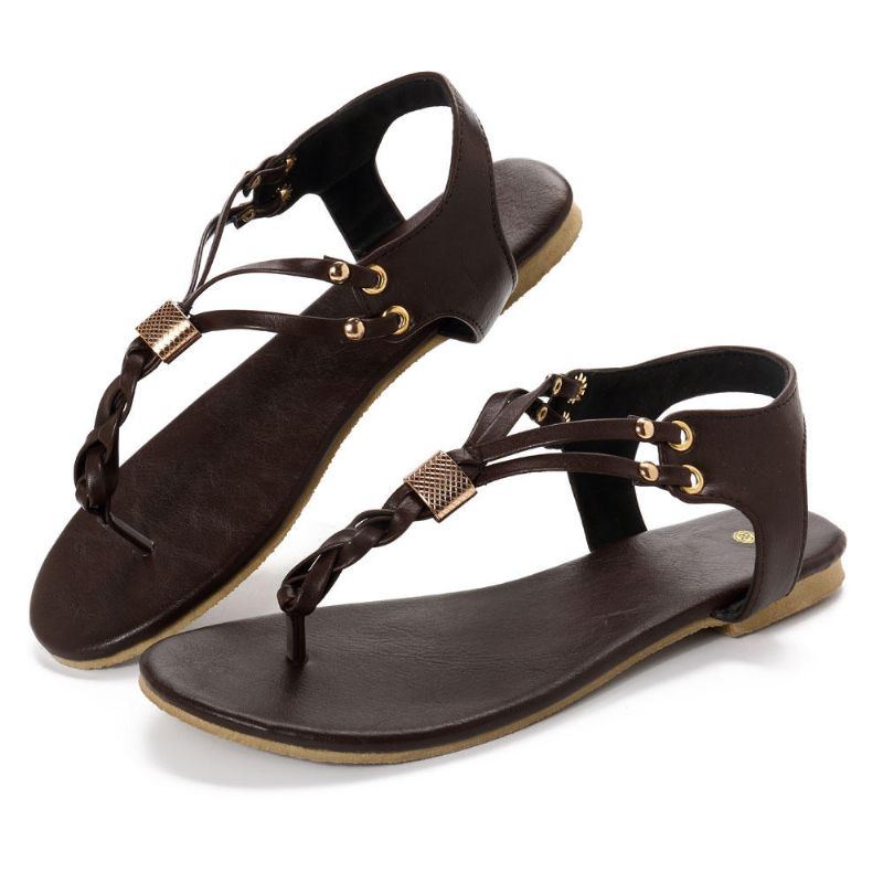 Damen Casual Soft Metal Beach Sandalen