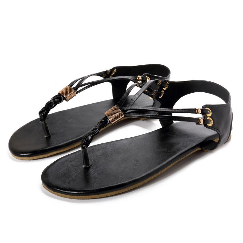 Damen Casual Soft Metal Beach Sandalen