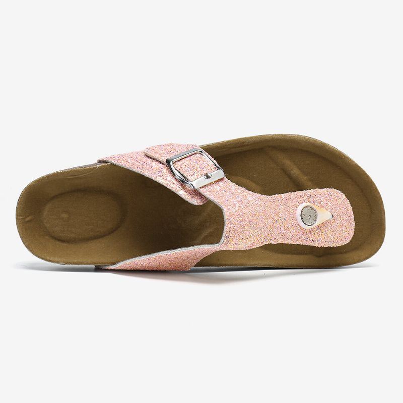 Damen Große Größen Bequeme Weiche Wildleder Clip Toe Slip On Sandalen