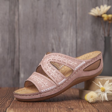 Damen Handgefertigte Nähte Florale Hohle Lässige Bequeme Sandalen