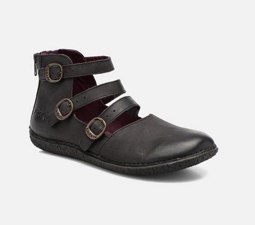 Damen Loafer Große Retro Schuhe Mit Runder Zehenschnalle Und Reißverschluss