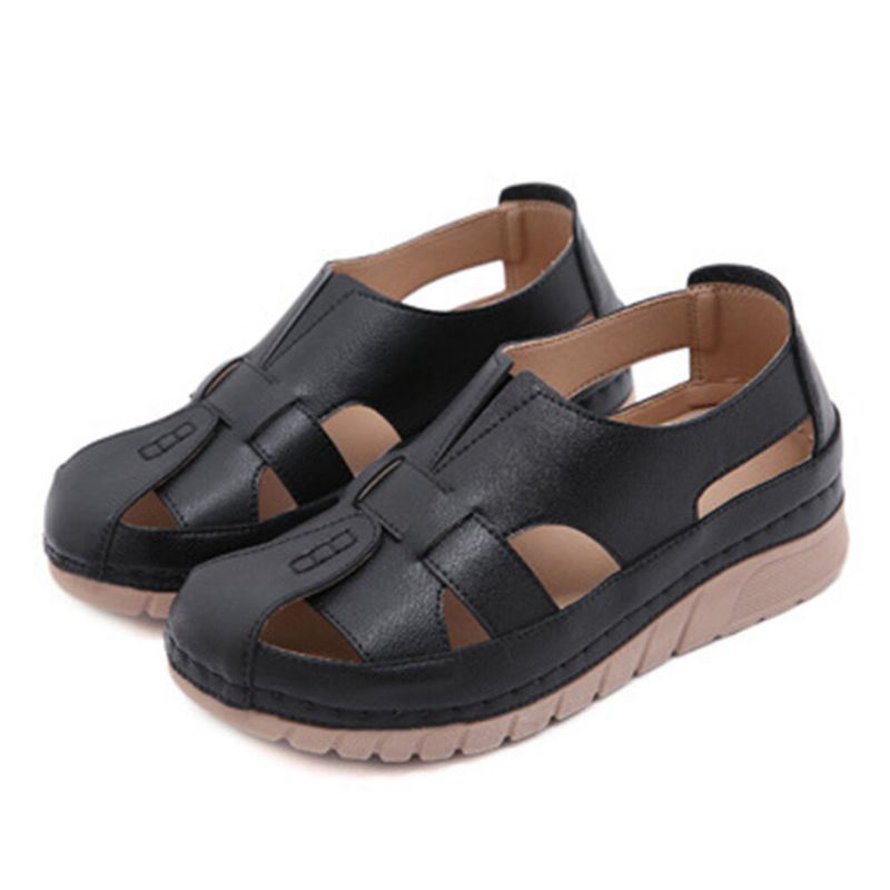 Damen Retro Closed Toe Rutschfeste Leichte Slip On Fisherman Sandalen