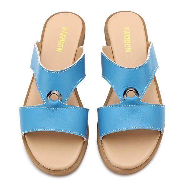 Damen Sommer Chic Strandsandalen Atmungsaktive Slip On Flache Hausschuhe