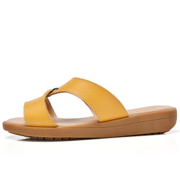 Damen Sommer Chic Strandsandalen Atmungsaktive Slip On Flache Hausschuhe