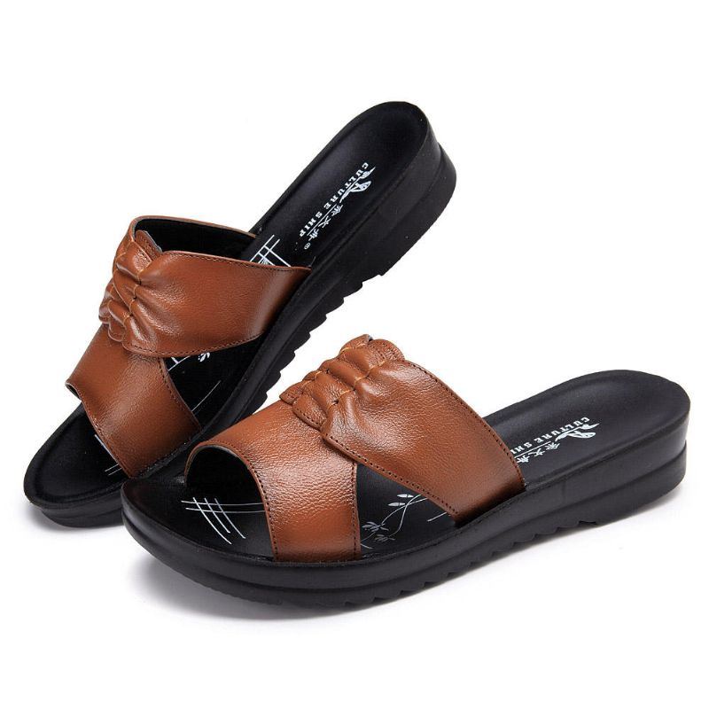 Damen Sommer Sandalen Mit Weichem Boden Und Plateau