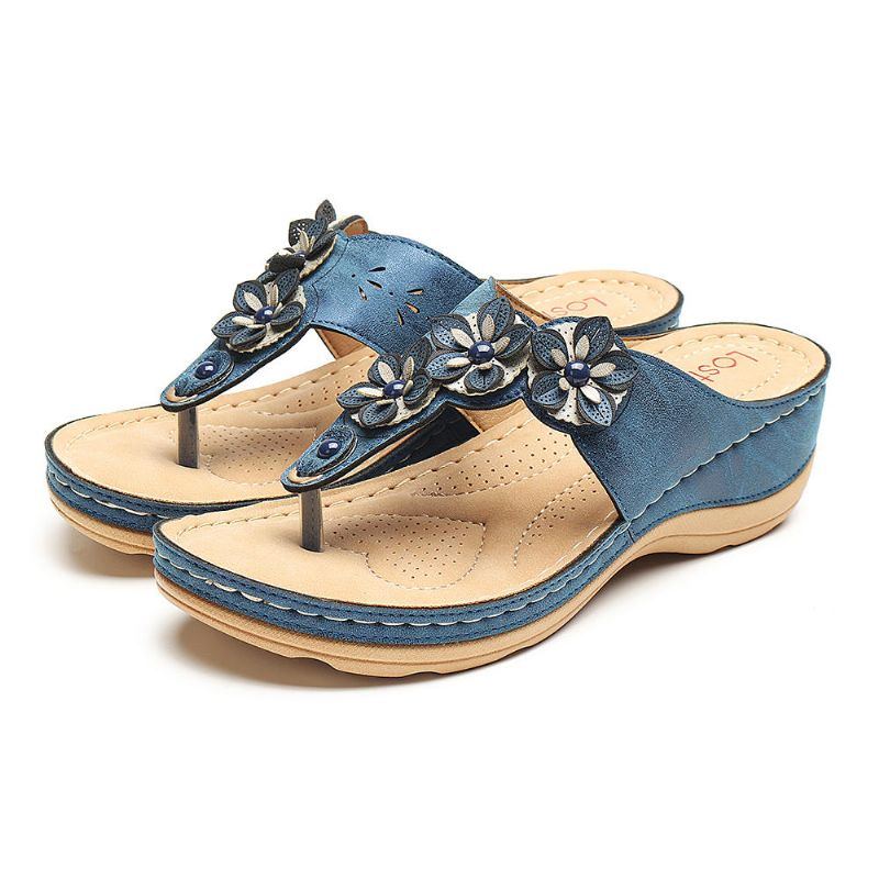 Damen Strand Flip Flops Weiche Lässige Keilsandalen