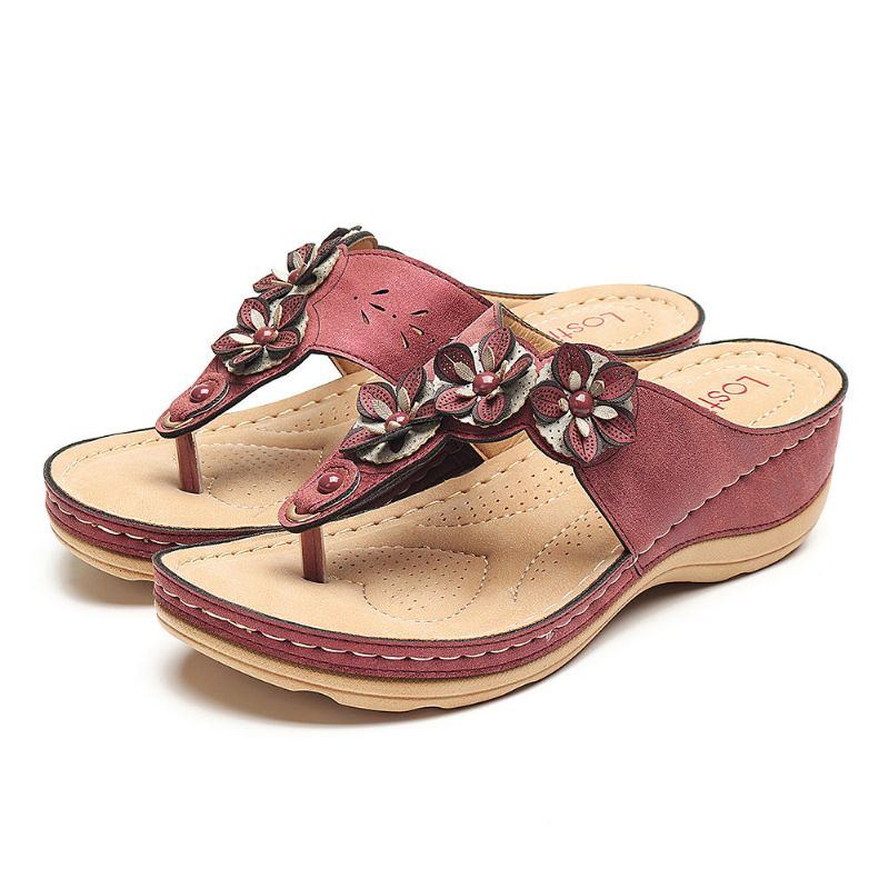 Damen Strand Flip Flops Weiche Lässige Keilsandalen