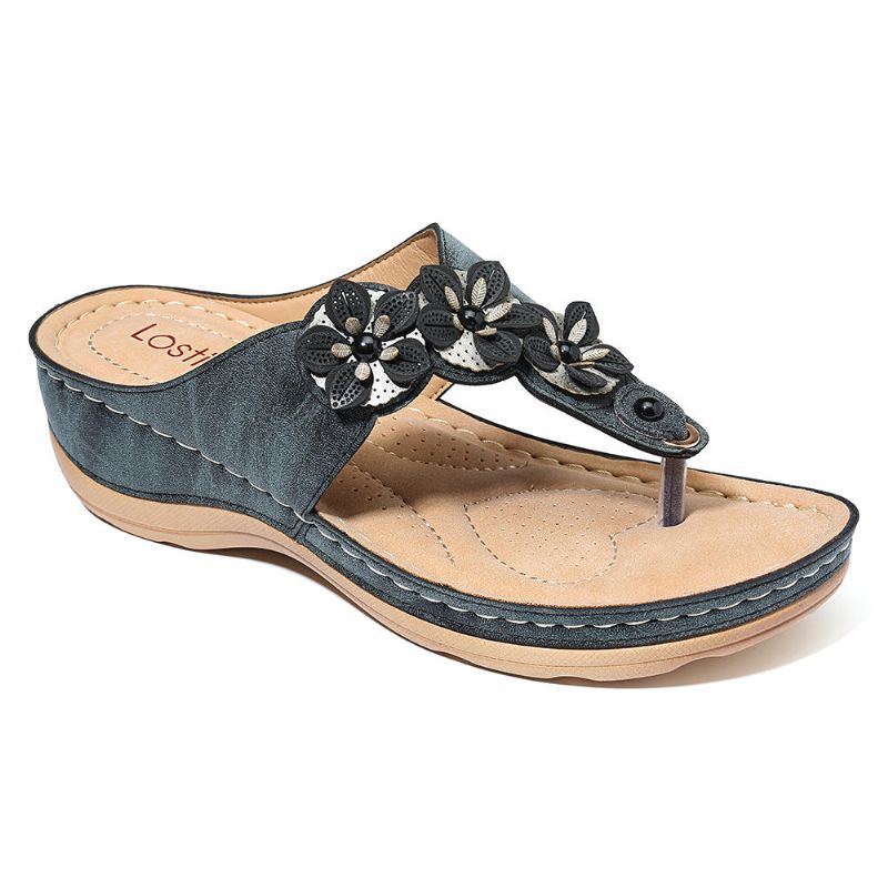 Damen Strand Flip Flops Weiche Lässige Keilsandalen