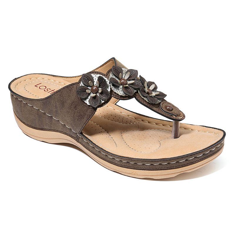 Damen Strand Flip Flops Weiche Lässige Keilsandalen