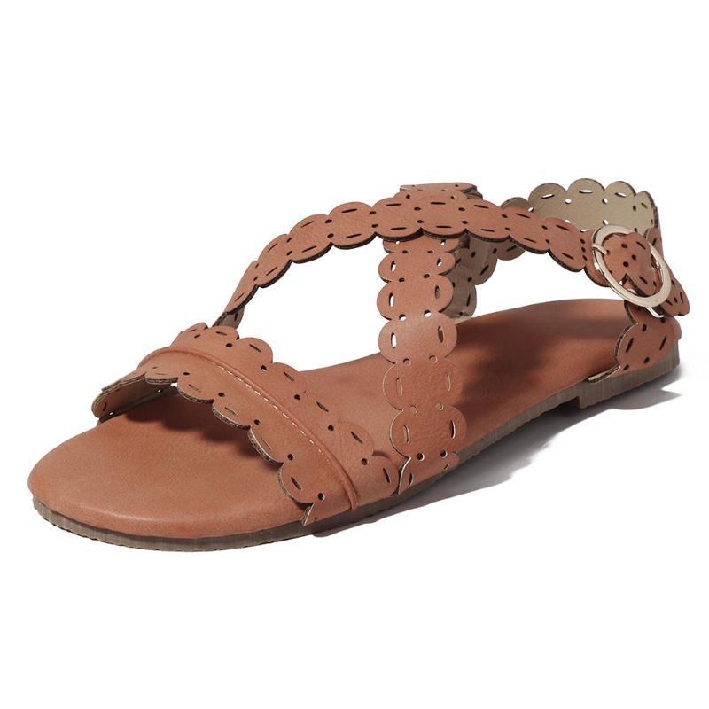 Flache Römische Sandalen Mit Offener Spitze Für Damen