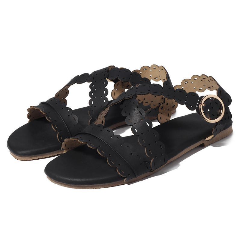 Flache Römische Sandalen Mit Offener Spitze Für Damen