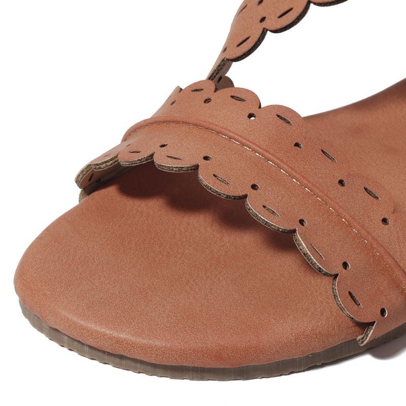 Flache Römische Sandalen Mit Offener Spitze Für Damen