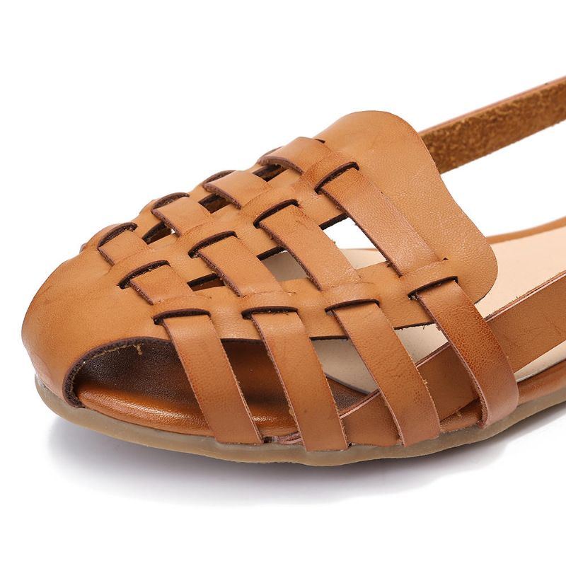 Damen Aushöhlen Muster Closed Toe Slip On Sandalen