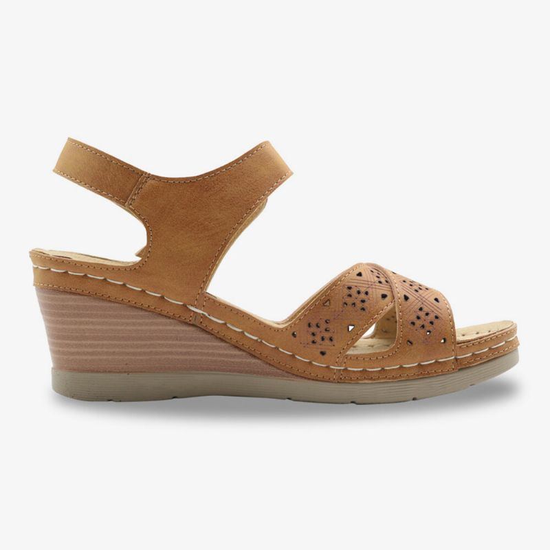 Damen Aushöhlen Open Toe Buckle Casual Summer Wedge Sandalen