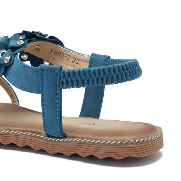 Damen Böhmische Blumen Beiläufige Schuh Strand Flache Sandalen