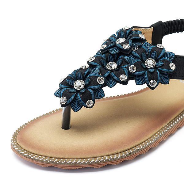 Damen Böhmische Lässige Strand Weiche Flache Sandalen