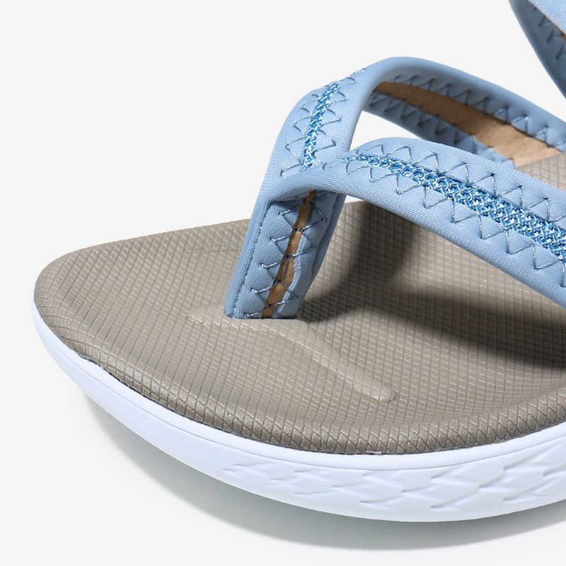 Damen Flip Flop Nähte Mit Weicher Sohle Zum Hineinschlüpfen Beiläufige Flache Sommersandalen