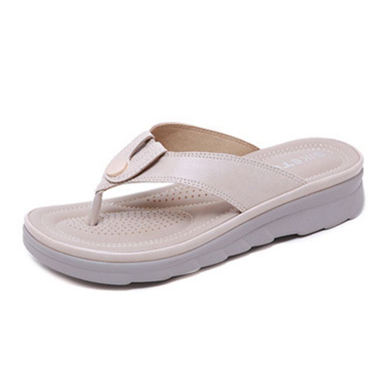 Damen Große Größe Flip Flops Beach Flat Casual Sandalen