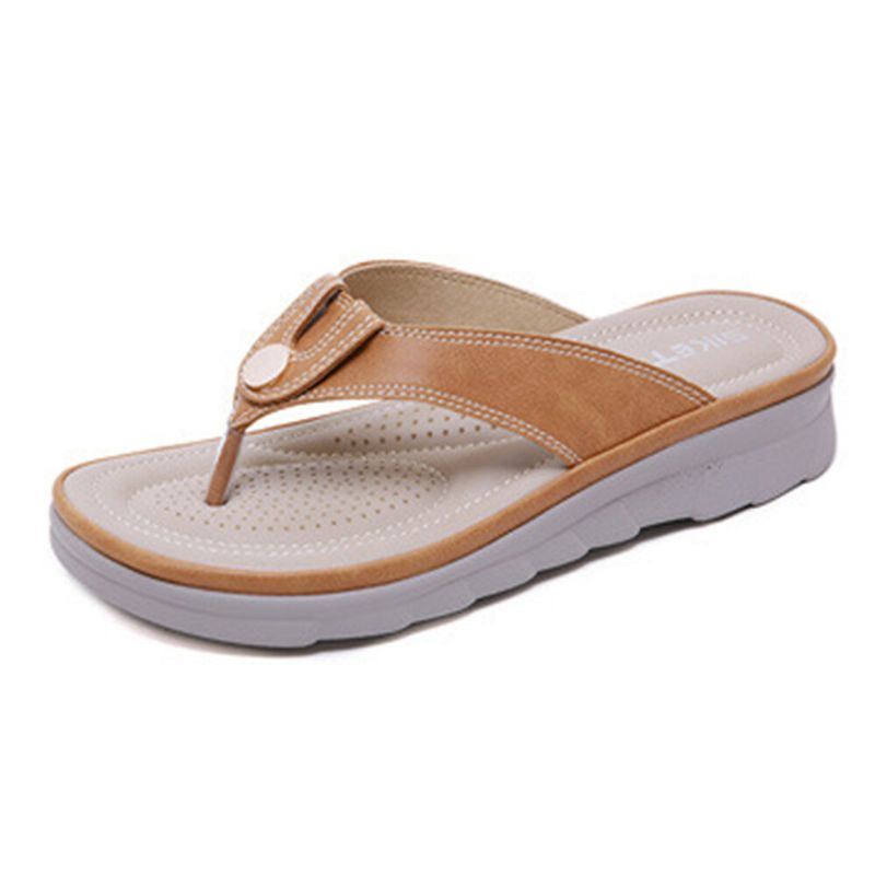 Damen Große Größe Flip Flops Beach Flat Casual Sandalen