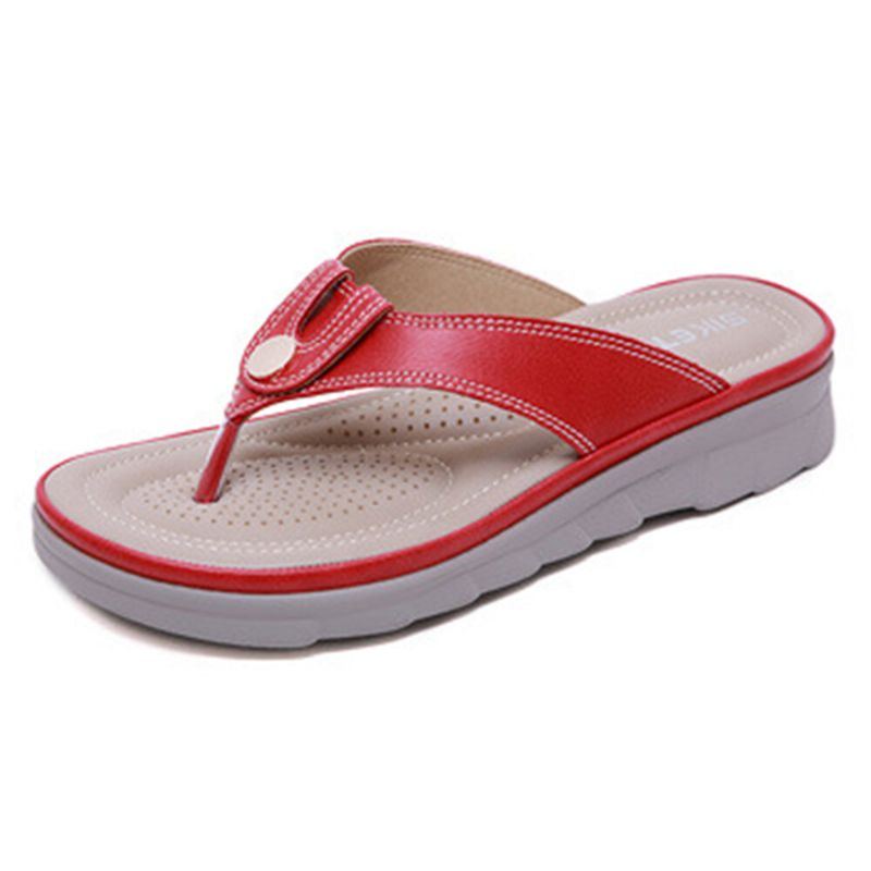 Damen Große Größe Flip Flops Beach Flat Casual Sandalen