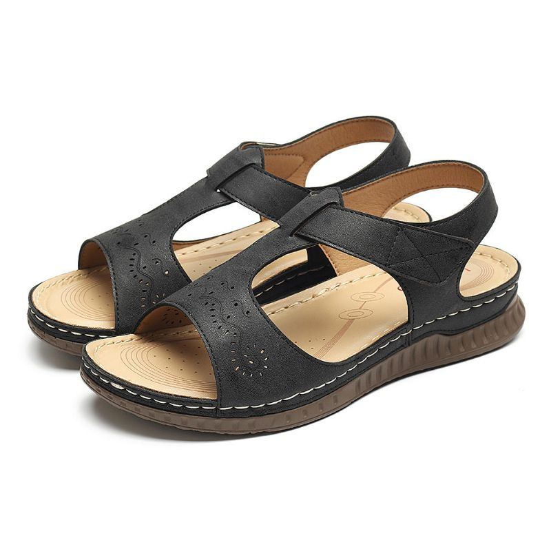 Damen Sandalen Mit Weichem Boden Und Keilabsatz