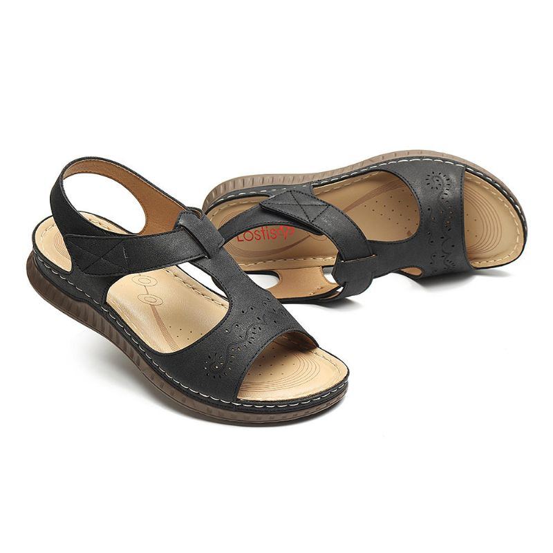 Damen Sandalen Mit Weichem Boden Und Keilabsatz