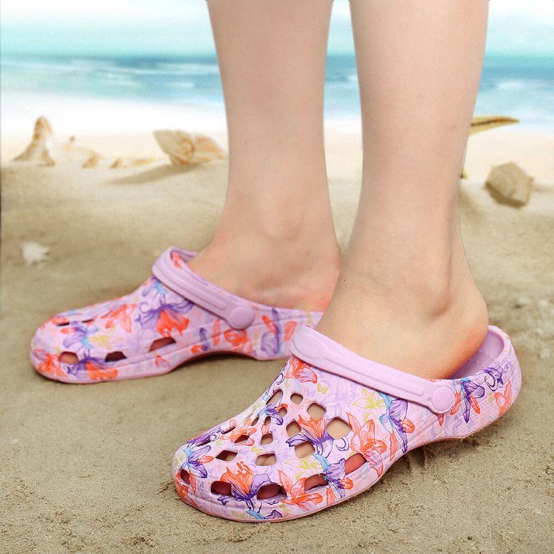 Damen Schmetterlings Blumen Wasserdichte Rutschfeste Hohle Slide Sandalen