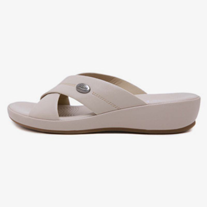 Damen Strand Comfy Peep Toe Kreuzriemen Keilabsatz Sandalen