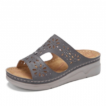 Damen Strass Hohl T Riemen Bequeme Lässige Sandalen