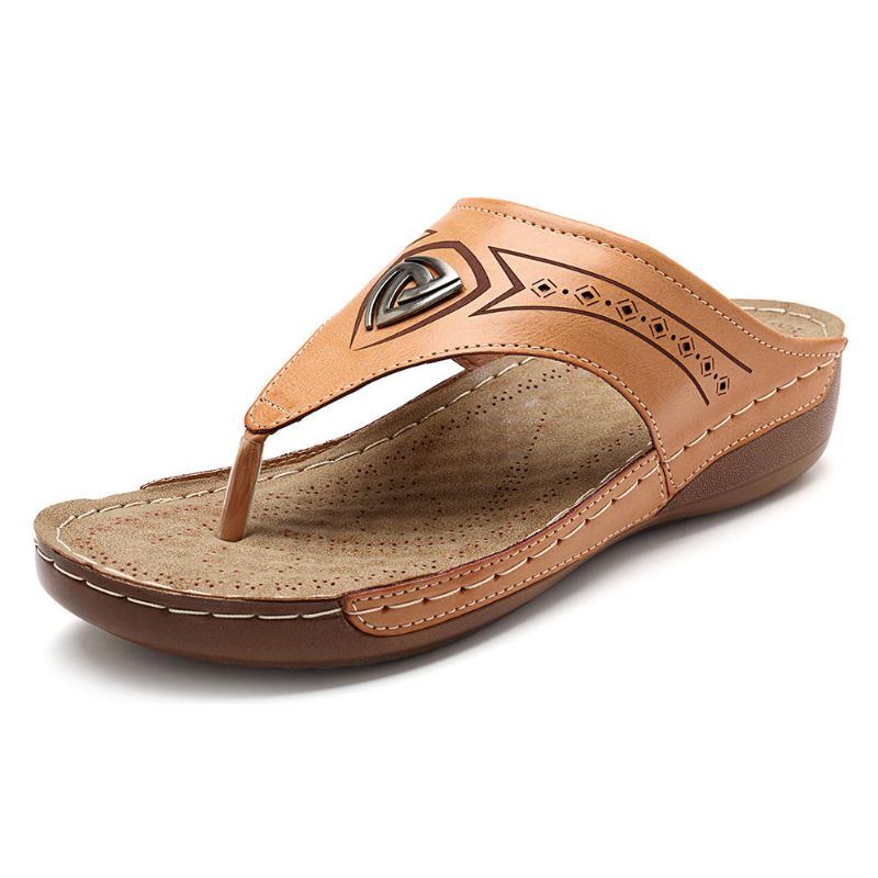 Damen Weiche Lässige Strand Flip Flops Flache Sandalen