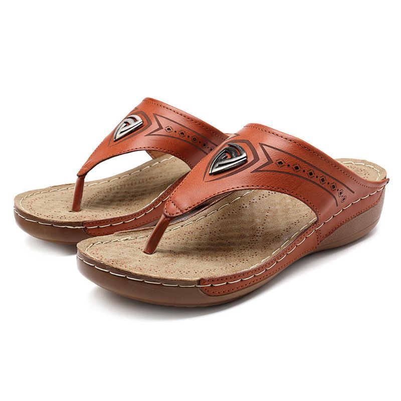 Damen Weiche Lässige Strand Flip Flops Flache Sandalen