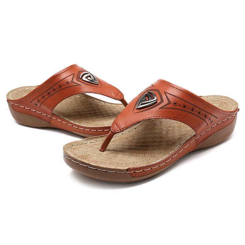 Damen Weiche Lässige Strand Flip Flops Flache Sandalen