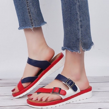 Große Damen Casual Color Splicing Cross Strap Sandalen