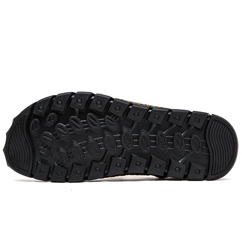 Herren Casual Handnähte Weiche Sohlen Gummiband Sandalen