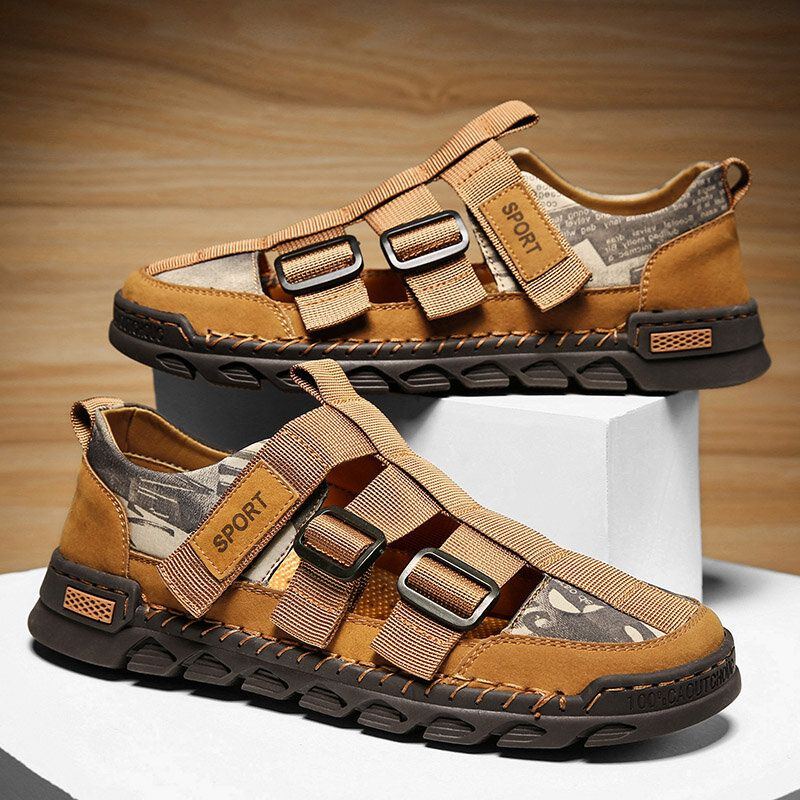 Herren Casual Sommer Hook Loop Closed Toe Rutschfeste Outdoor Sandalen