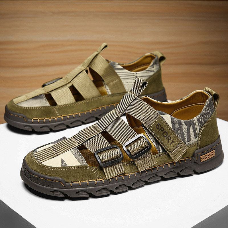 Herren Casual Sommer Hook Loop Closed Toe Rutschfeste Outdoor Sandalen