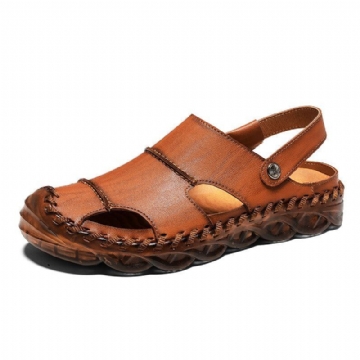 Herren Mikrofaser Leder Zwei Wege Trage Rutschfeste Sandalen