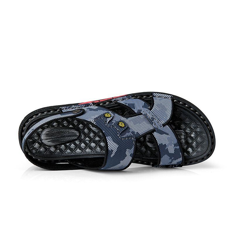 Herren Mikrofaser Leder Zwei Wege Weiche Rutschfeste Lässige Outdoor Sandalen