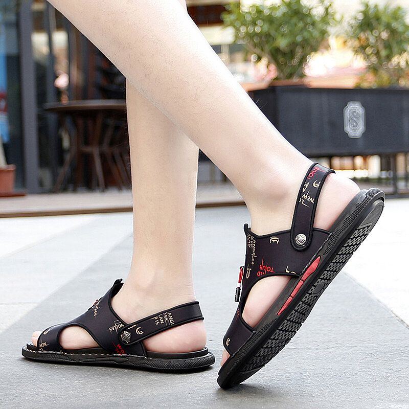 Herren Mikrofaser Zwei Wege Rutschfeste Leichte Lässige Outdoor Sandalen Zum Fahren