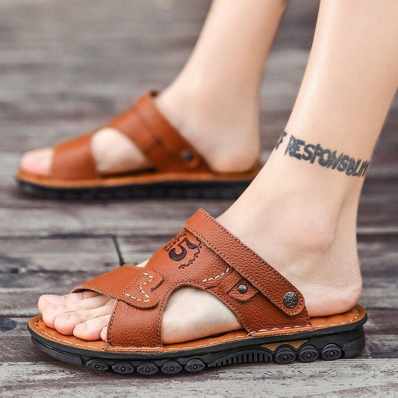 Herren Open Toe Outdoor Slip On Weiche Strandsandalen