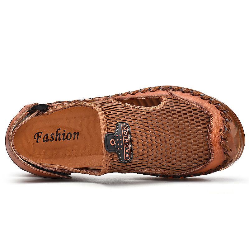 Herren Outdoor Mesh Handnähte Closed Toe Wasserschuhe