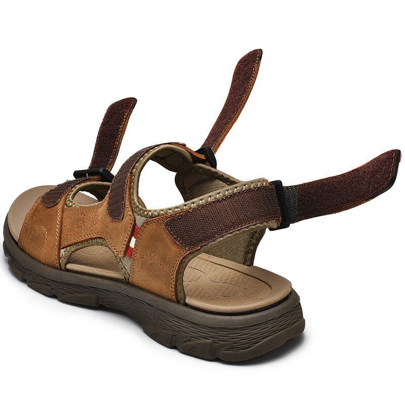 Herren Sommer Outdoor Bequeme Weiche Rindsleder Strandsandalen