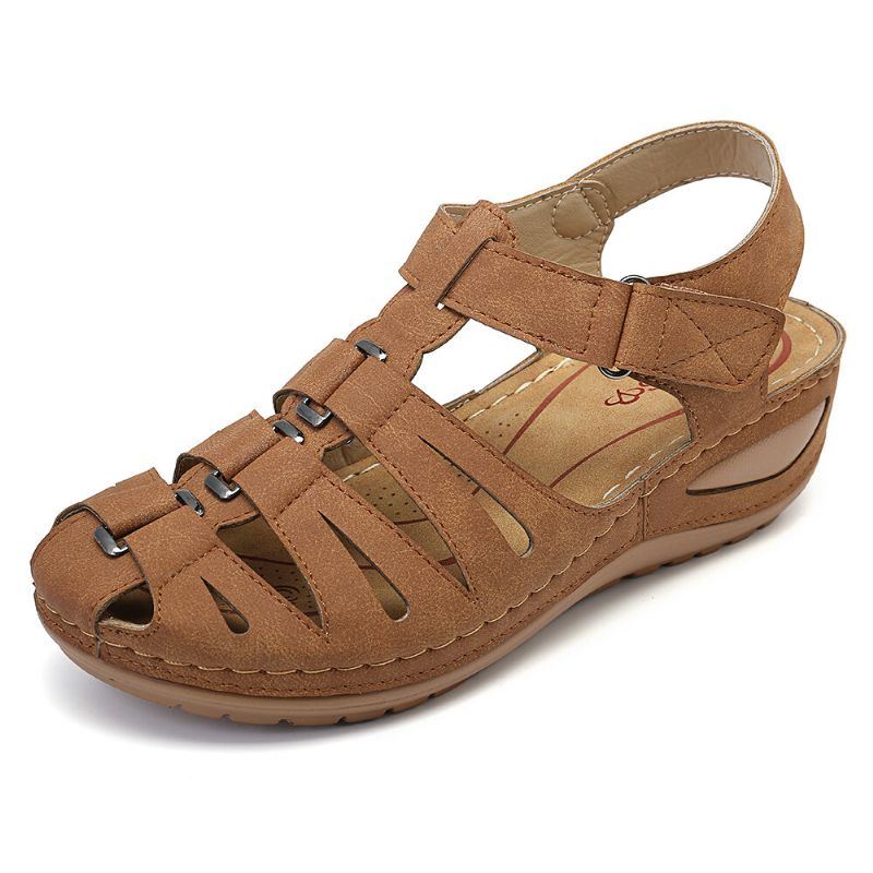 Hohle Splicing Buckle Hook Loop Gladiator Keilsandalen Für Damen