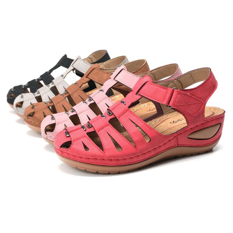 Hohle Splicing Buckle Hook Loop Gladiator Keilsandalen Für Damen