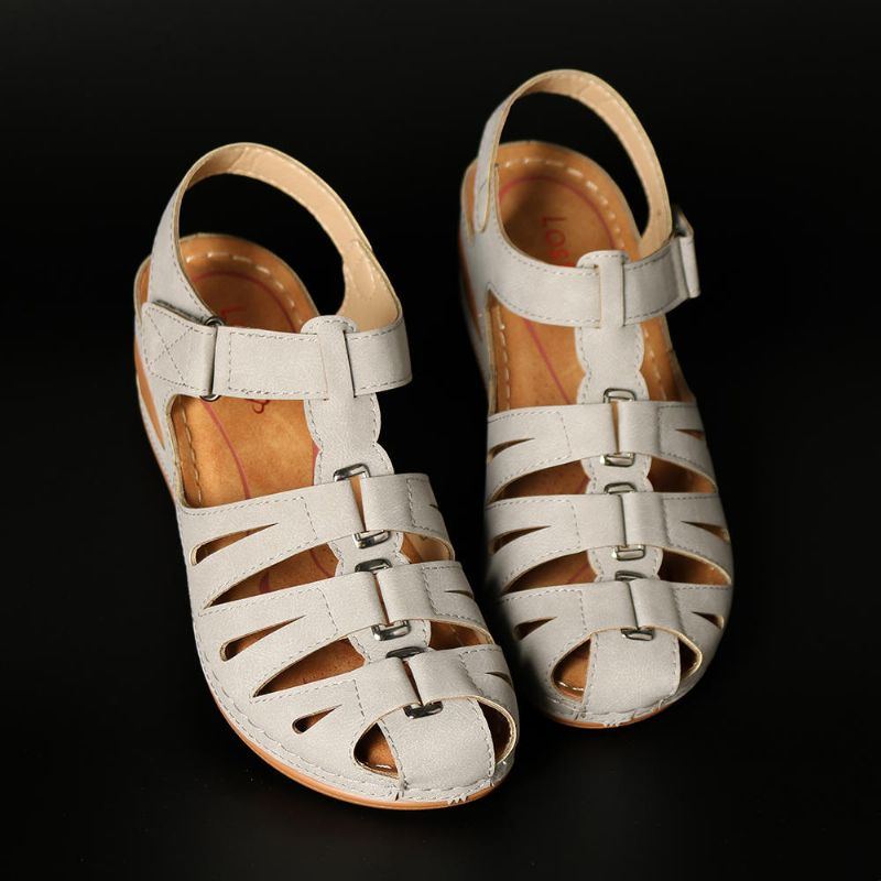 Hohle Splicing Buckle Hook Loop Gladiator Keilsandalen Für Damen