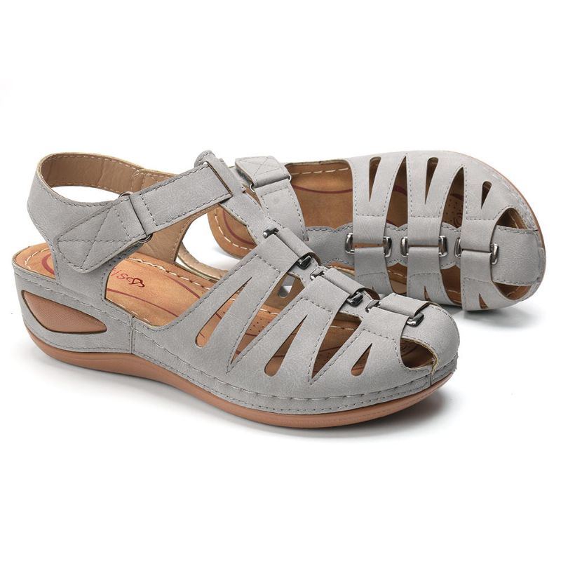 Hohle Splicing Buckle Hook Loop Gladiator Keilsandalen Für Damen