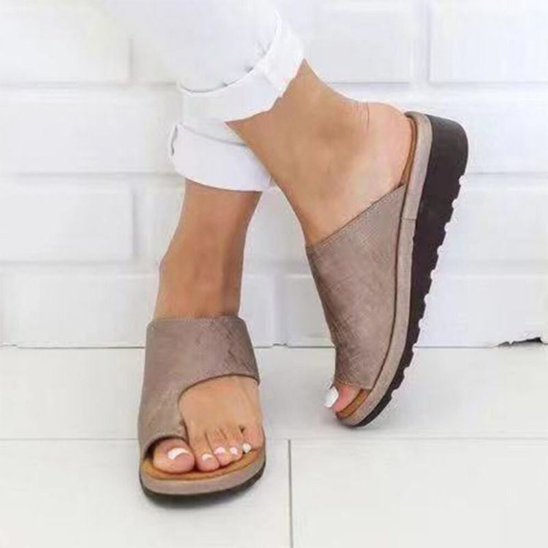 Lässige Weiche Flache Zehensandalen Für Damen In Großen Größen