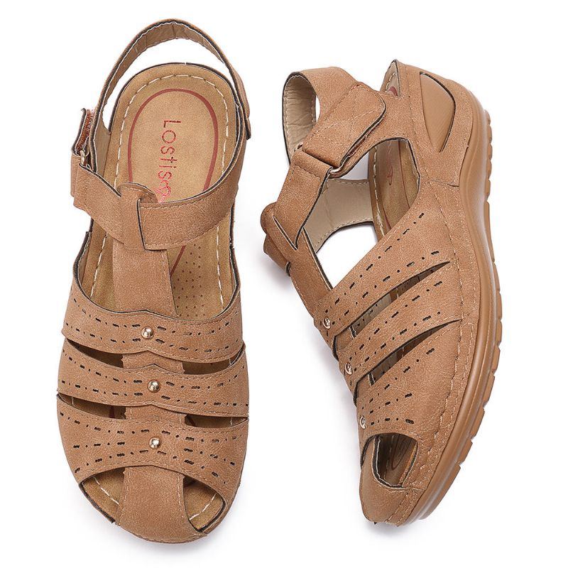 Leichte Rivet Gladiator Hook Loop Soft Sandalen Für Damen