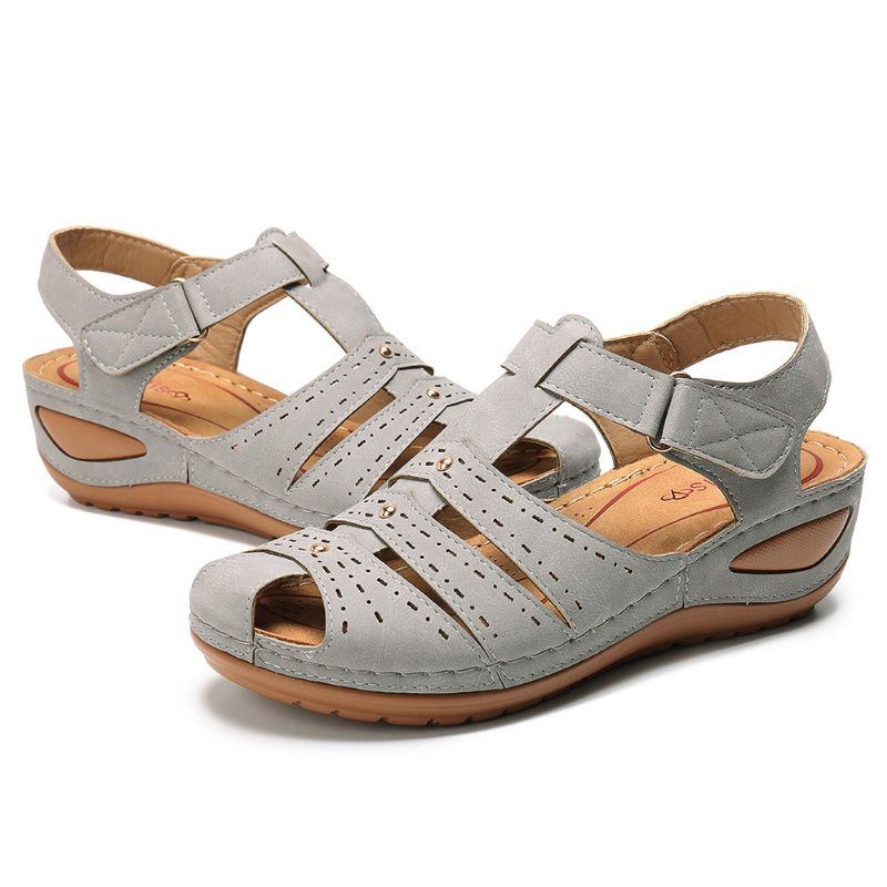 Leichte Rivet Gladiator Hook Loop Soft Sandalen Für Damen